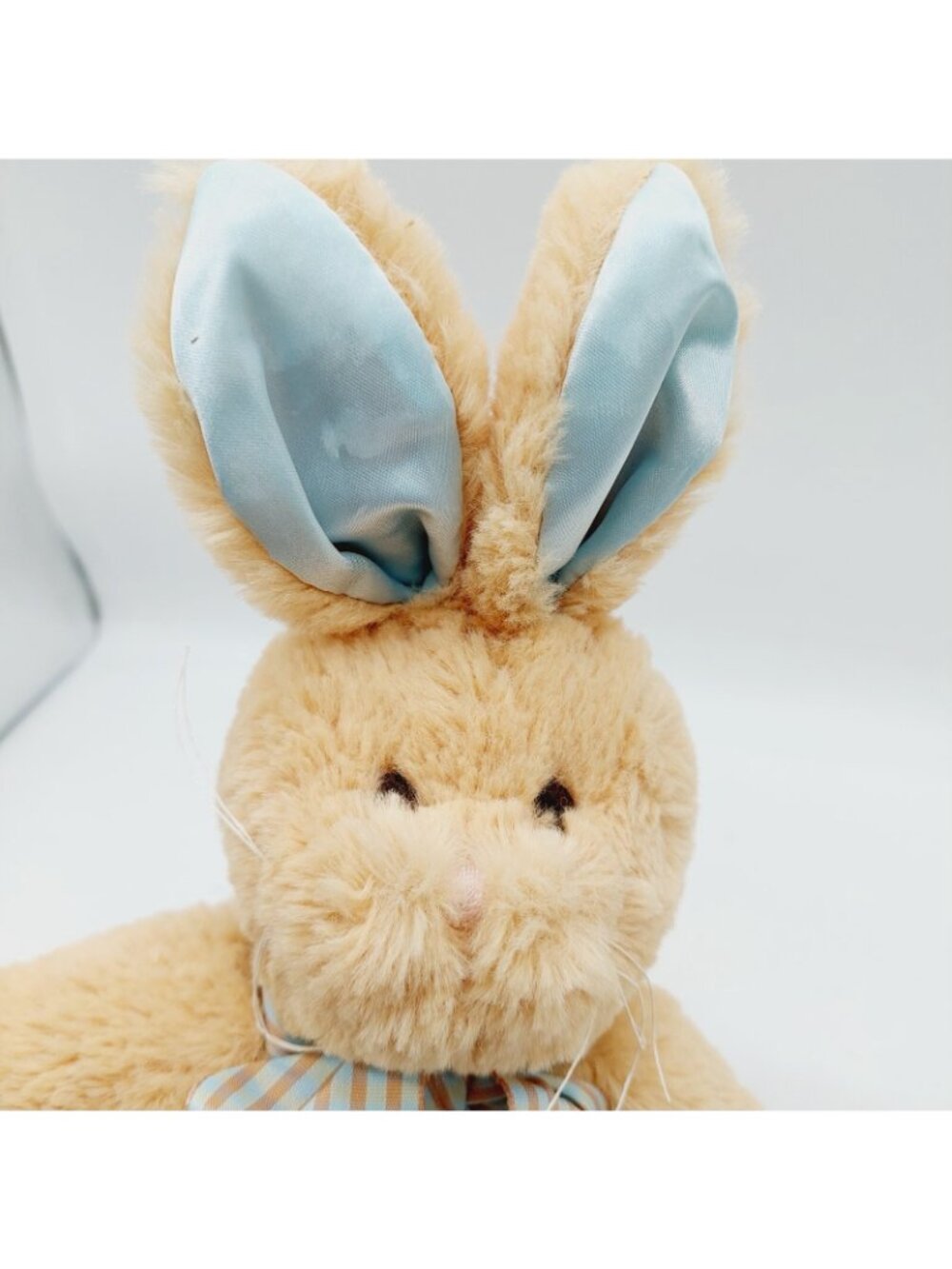 Bearington Baby Bunny Rabbit Plush Stuffed Lovey Blue Security Blanket Easter